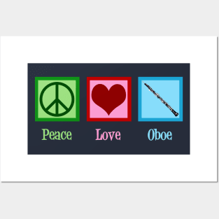 Cute Peace Love Oboes Posters and Art